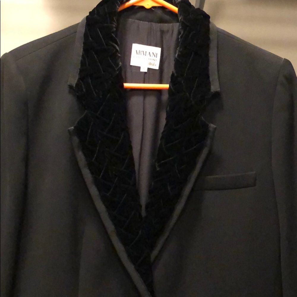 Beautiful Armani Black Blazer w/ Velvet Collar